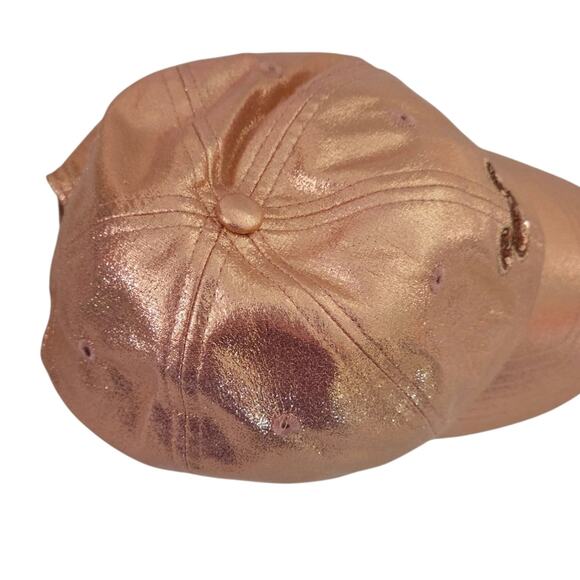 Disney Parks Mickey Sparkly Sequin Pink Rose Gold Ballcap Hat main image 6